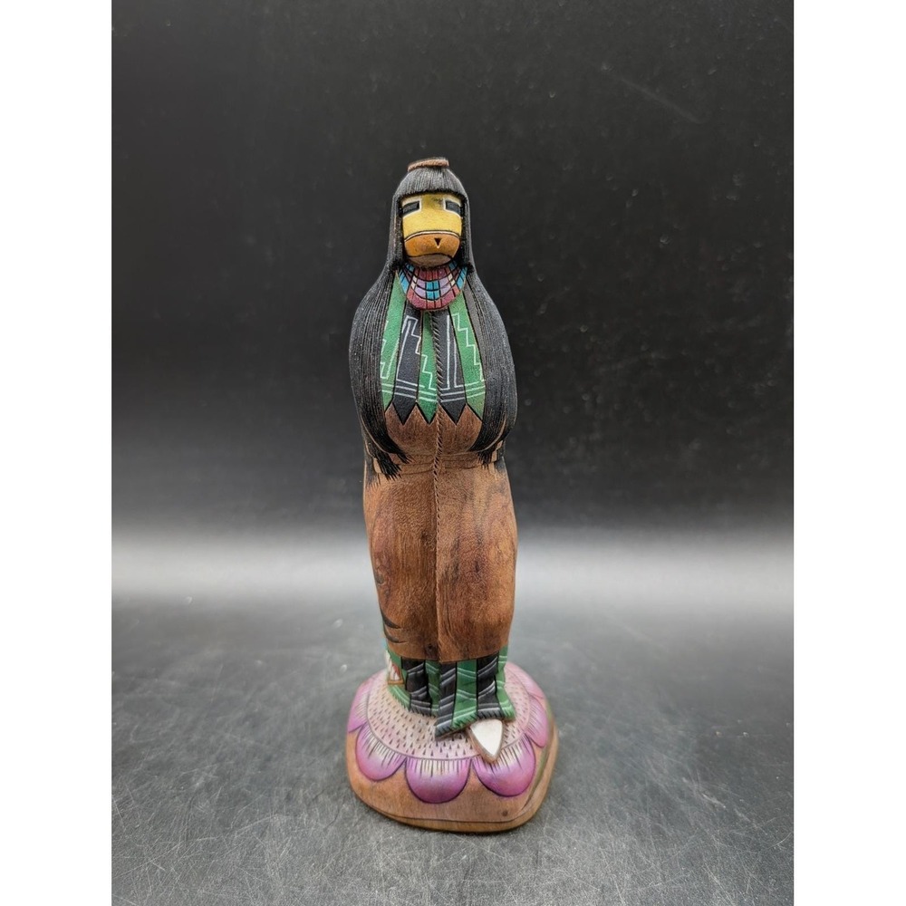 Alvin Navasie‎ Sr Hopi Kachina Doll Hand Carved Wood Signed Lizard Hallmark Art